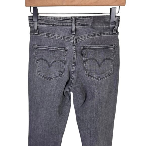 Levi’s 721 High Rise Skinny Dark Gray Black 28" Inseam Slim Fit Stretch Jeans - Picture 3 of 6